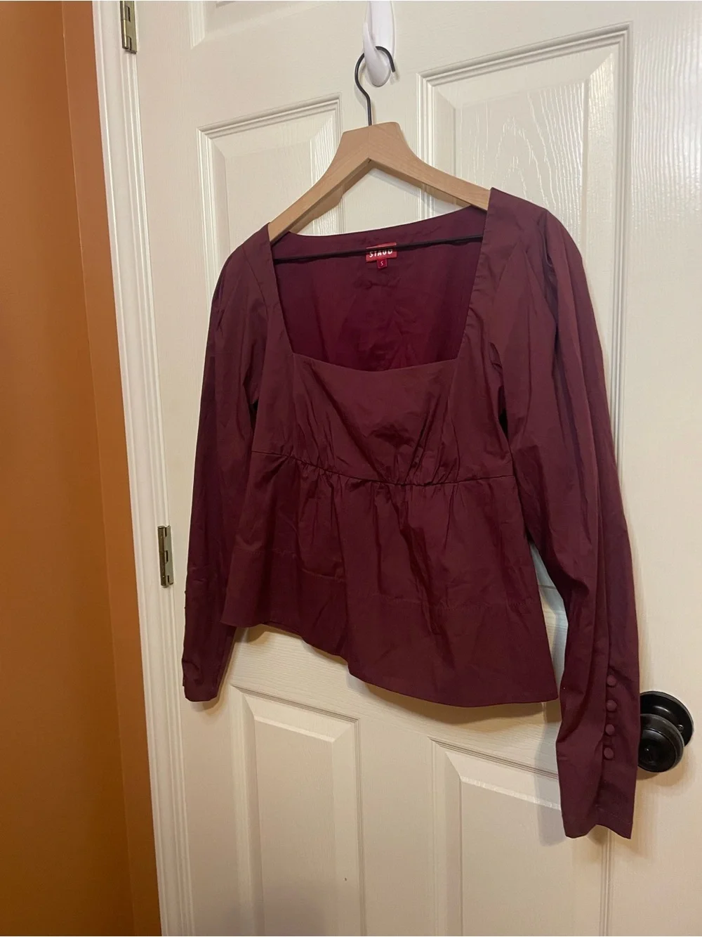 STAUD Peggy Top in Plum Size Small